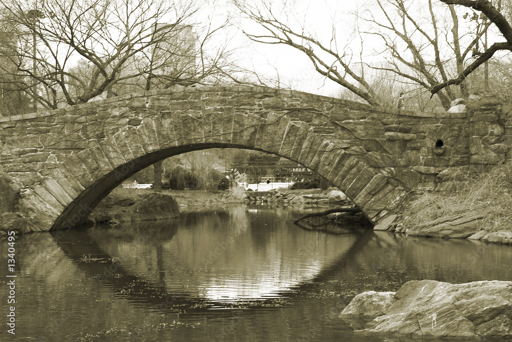 Fototapeta central park stone bridge