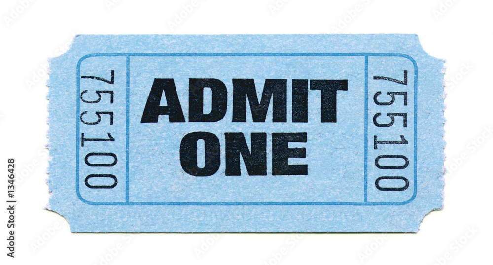 Fototapeta premium admit one ticket (light blue)