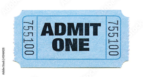 admit one ticket (light blue)