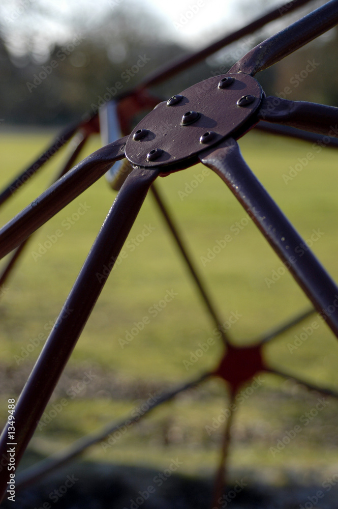metal joint on old playground dome
