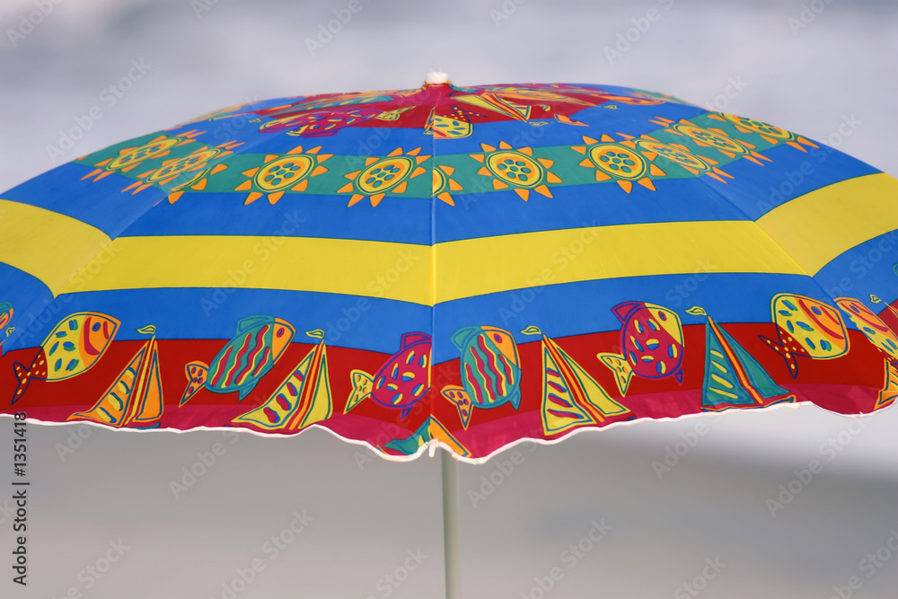 colorful closeup beach umbrella