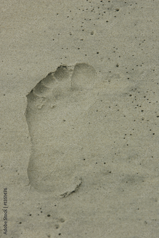 single footprint in sand