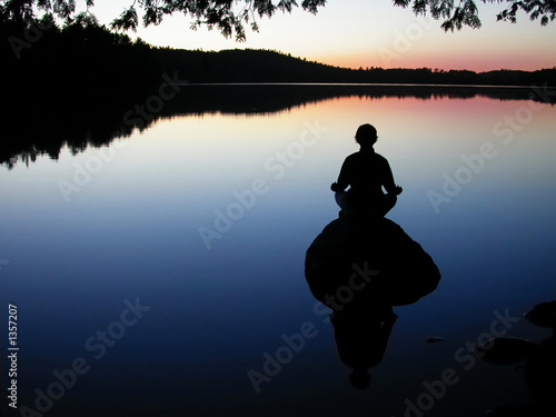Billede på lærred lake yoga