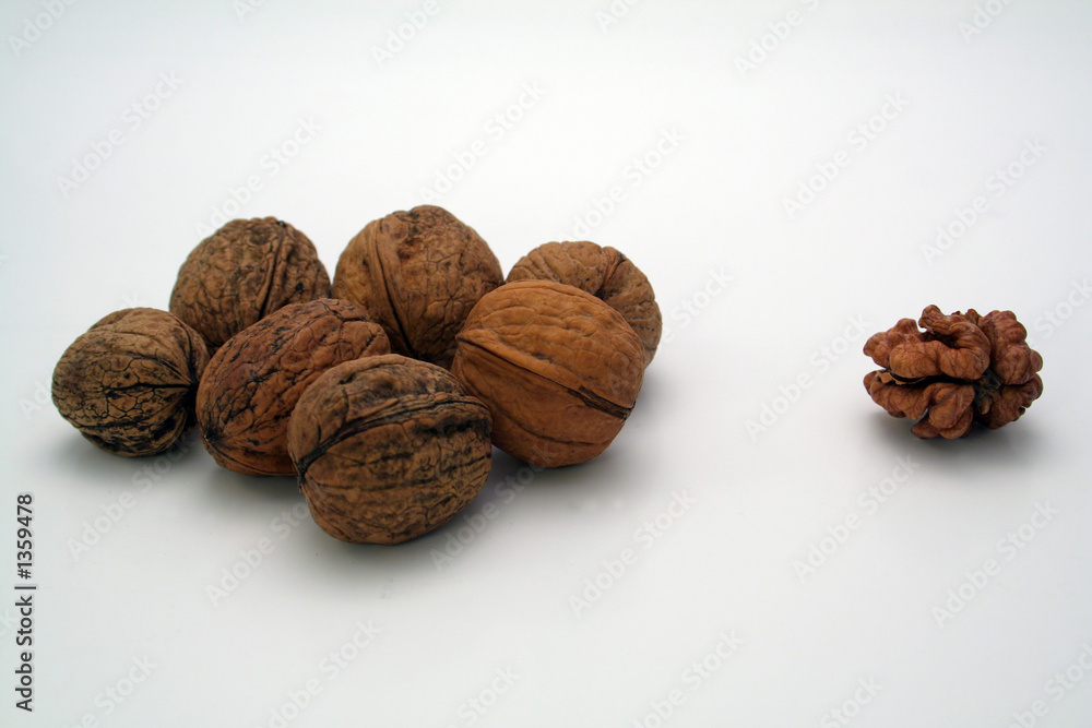 group of nuts and a lonely nut group of nuts and a lonely nut