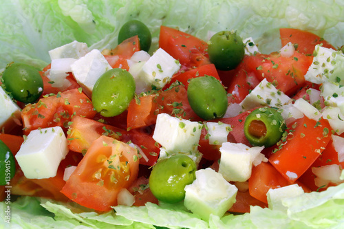 greek salad macro photo