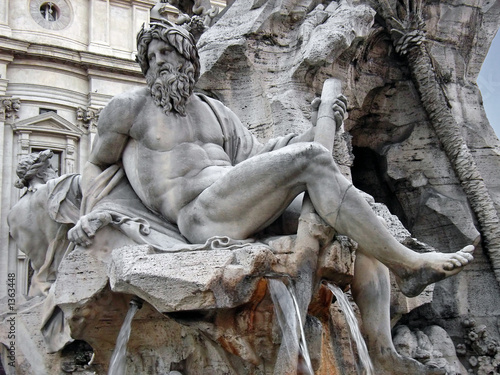 fountain detail in piazza navona