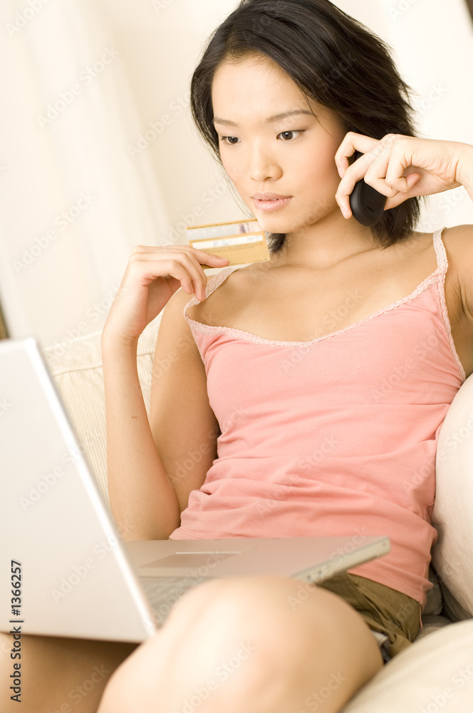 asian woman shopping online asian woman shopping online