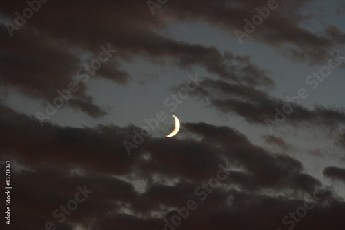 night sky and crescent moon