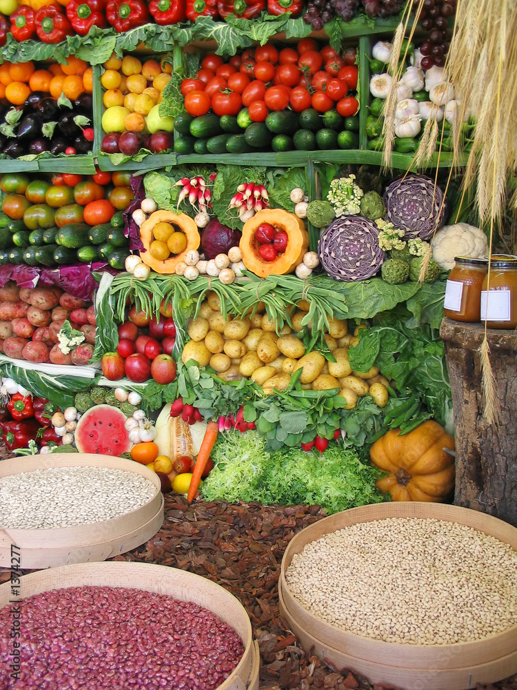 colorful vegetables,fruits and beans