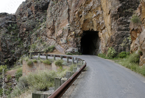 road tunnel into rock