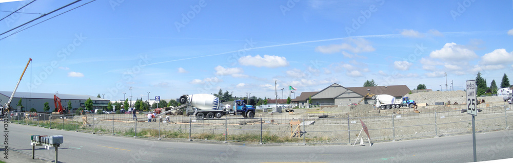 city hall construction site panorama