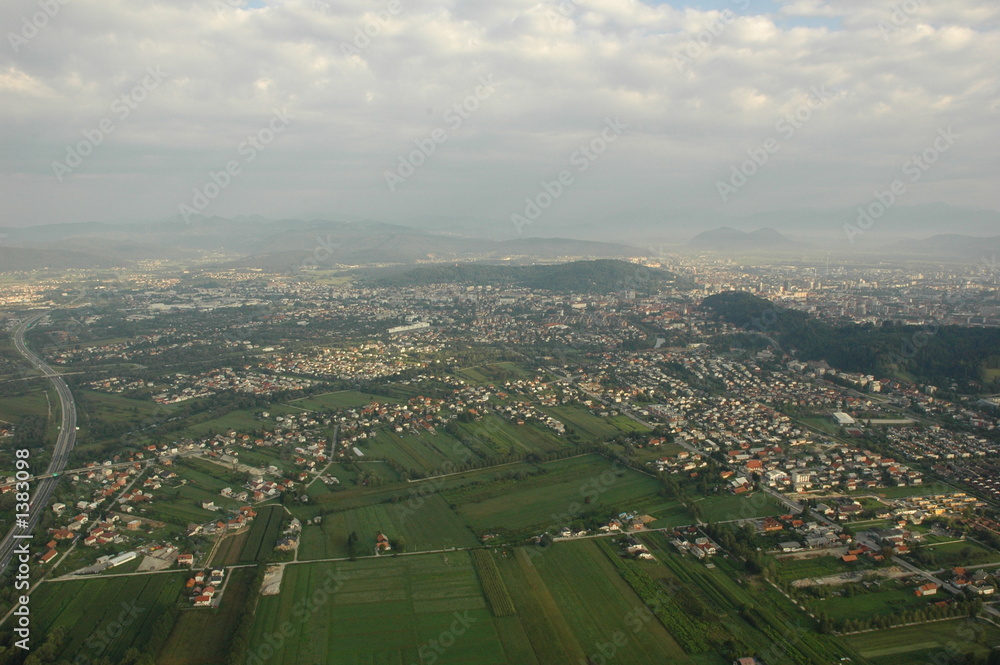 bird's eye view of ljubljana, slovenia