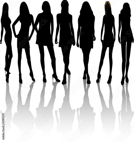 silhouettes  women, illustration