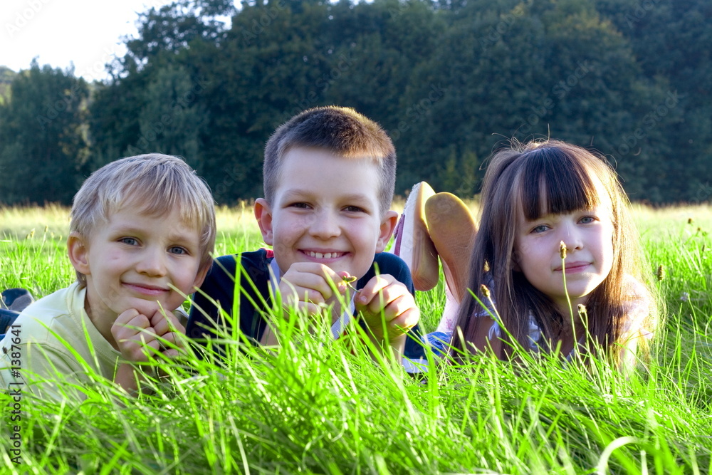 children in grass children in grass