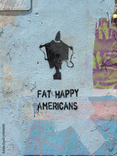 fat happy american photo