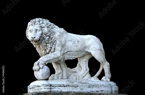 lion sculpture - isolated on background
