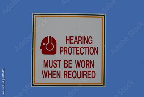 Canvas Print hearing protection must be worn sign