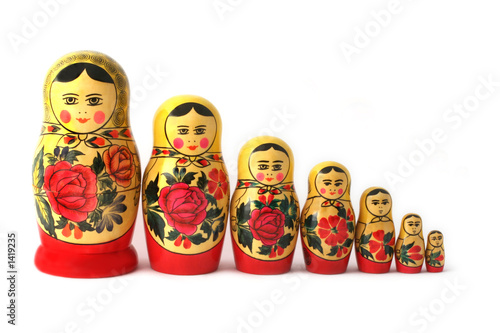 russian babushka nesting dolls Fototapet