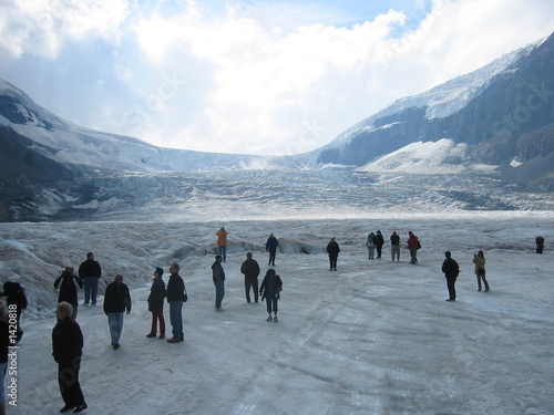 strolling on the athabasca glacier