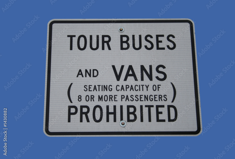 tour buses and vans prohibited