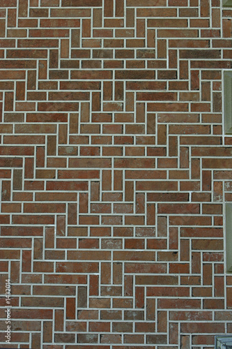 red brickwork in chevron pattern