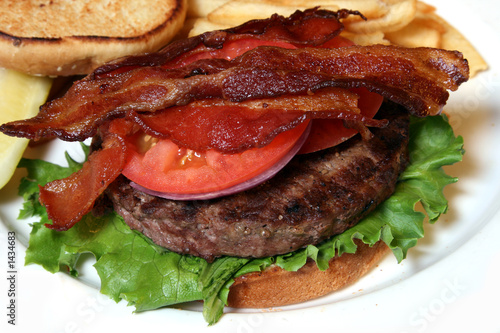 bacon on hamburger photo