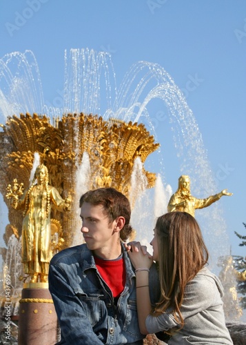 love pair at a fountain