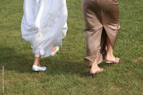 wedding feet, bride and maid or honor