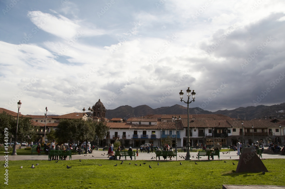 plaze de armos in the cuzco city,peru Stock Photo | Adobe Stock