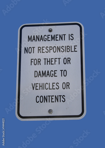 management is not responsible for theft