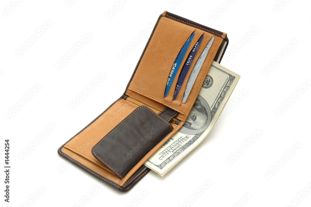 open wallet with dollars isolated on white open wallet with dollars isolated on white