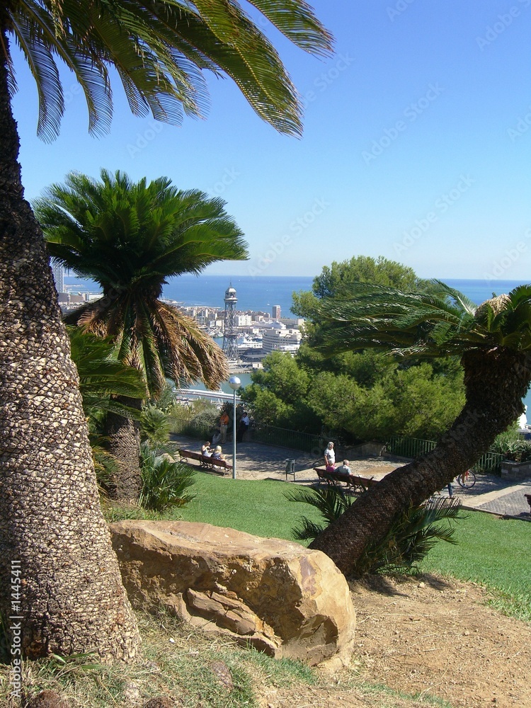 Naklejka premium panorama parc de montjuic
