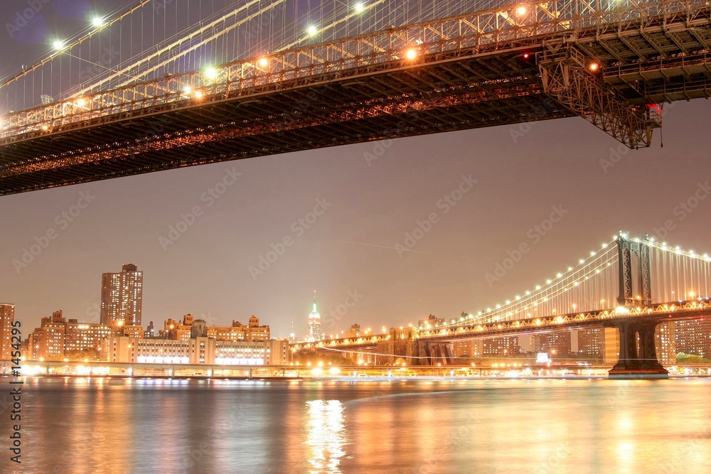 Fototapeta premium manhattan skyline and brooklyn bridge