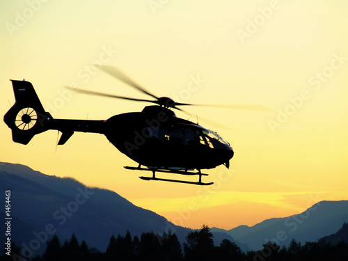 helicopter sunset photo