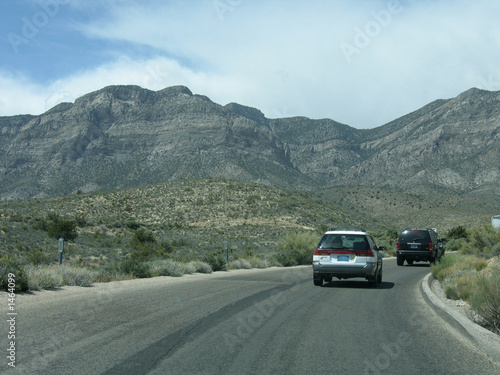 driving through the desert