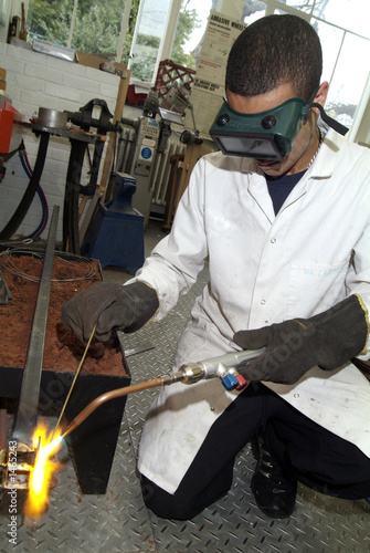 student welding