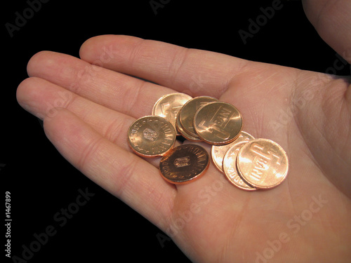 holding coins