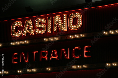 casino entrance neon lights photo