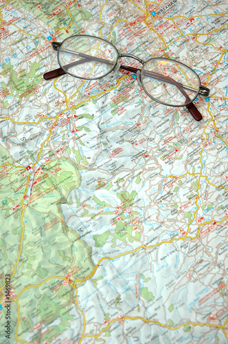 map and glasses