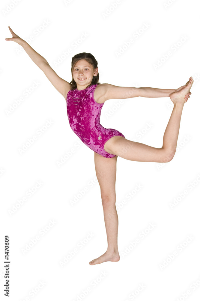 10 Year Old Girl In Gymnastics Poses Foto De Stock Adobe Stock 