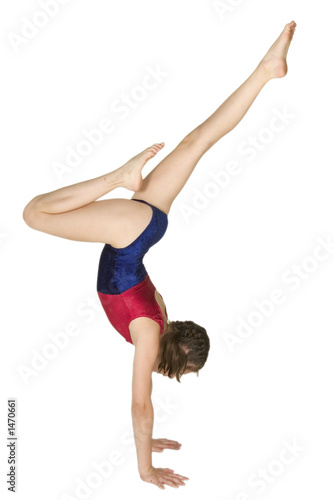 10 year old girl in gymnastics poses
