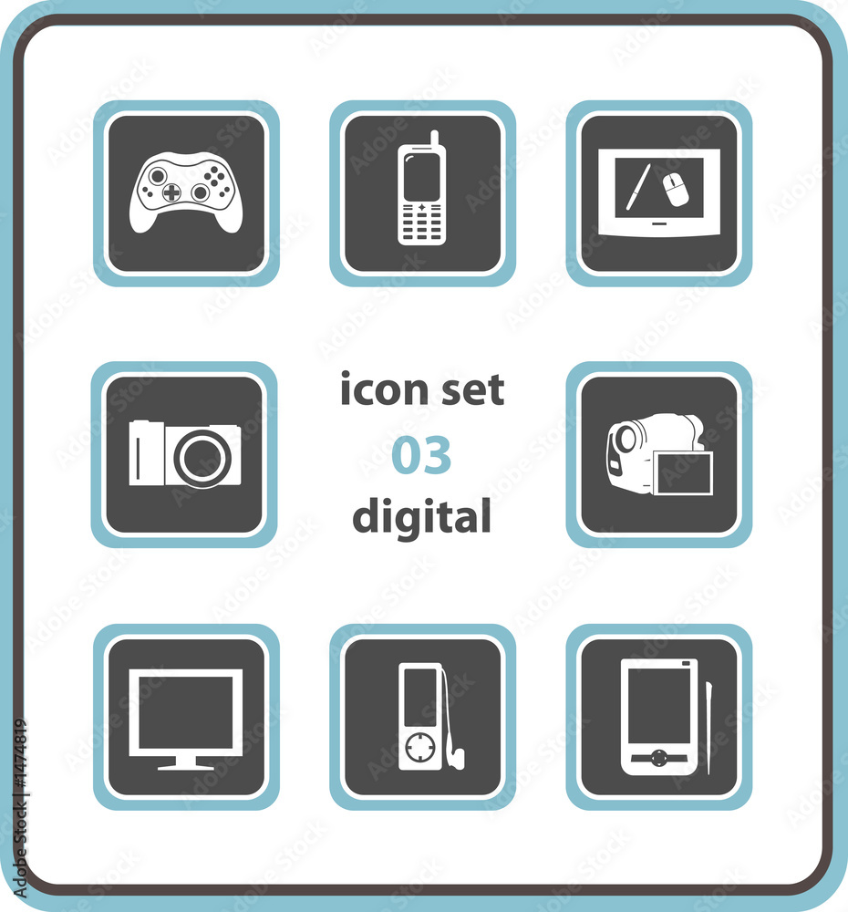 vector icon set 03: digital vector icon set 03: digital