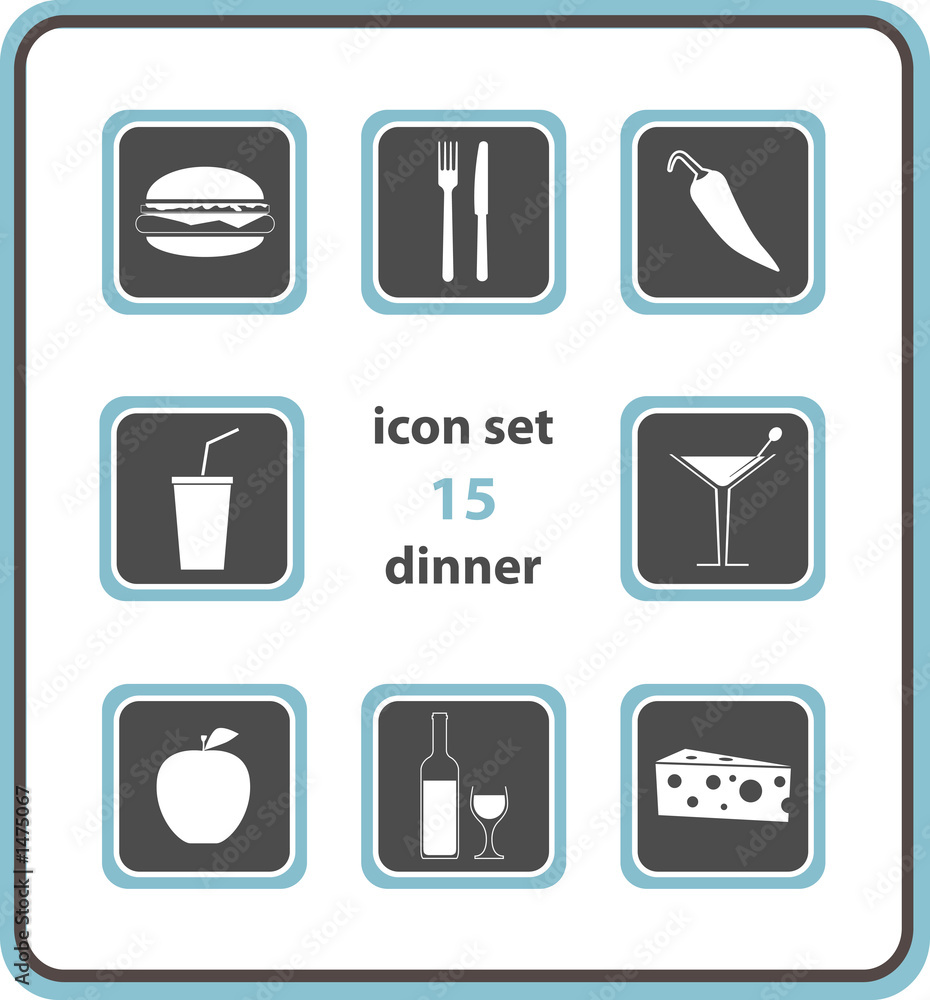 vector icon set 15: dinner vector icon set 15: dinner
