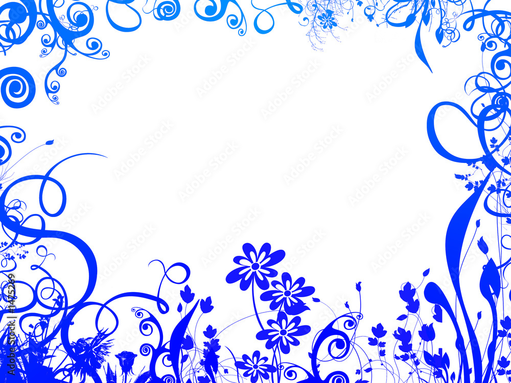 blue foliage frame blue foliage frame