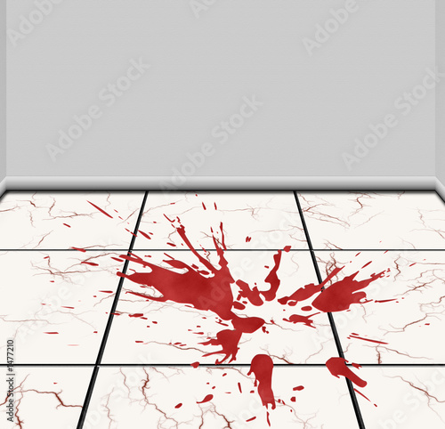 spot of blood on a tile