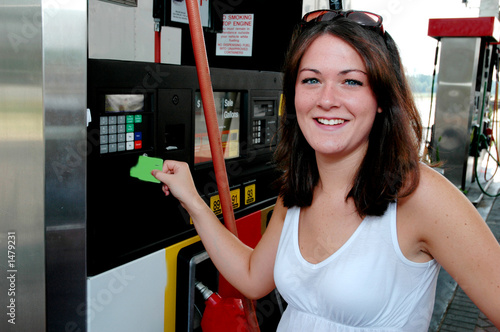 Canvas Print paying for gas