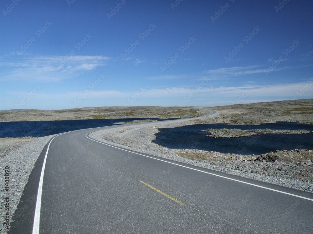 scenic road among lakes
