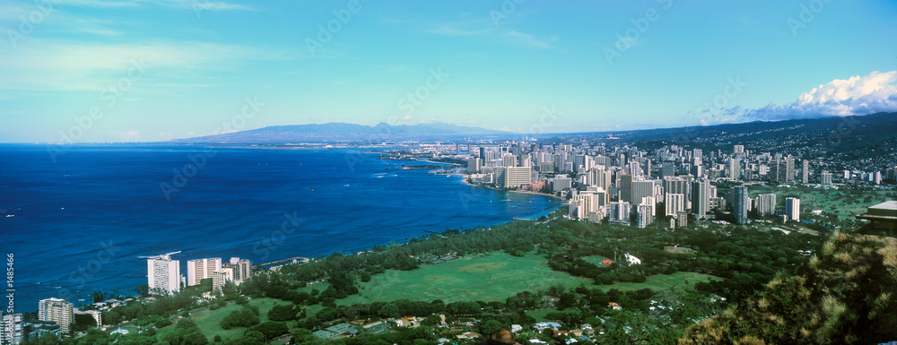 Fototapeta premium honolulu, waikiki beach from diamond head