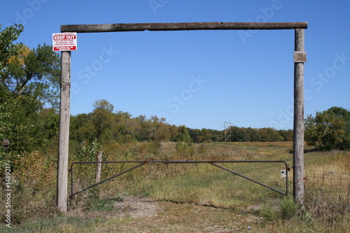 gate and sign