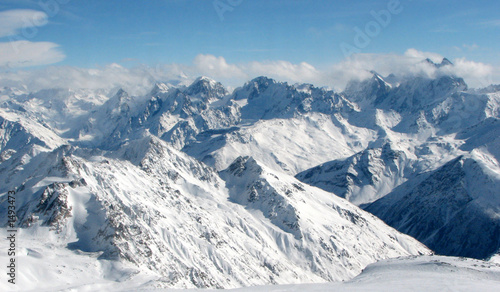 caucasian view. sky and snow.